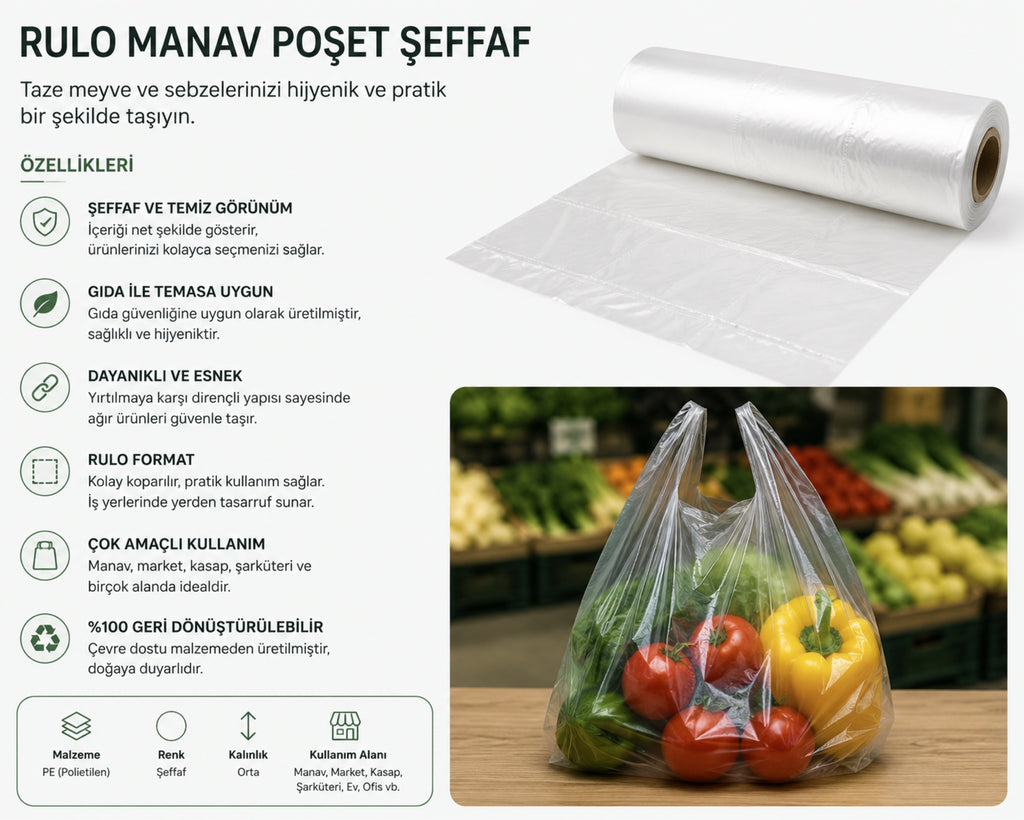 Rulo Poşet Manav Şeffaf